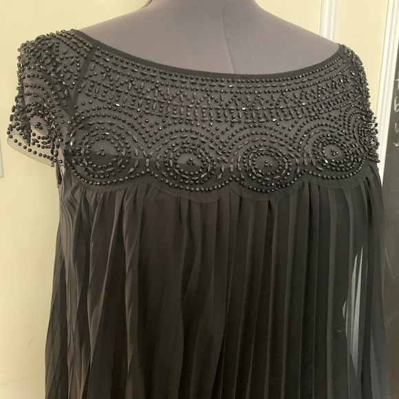 XSCAPE Plus Size Beaded & Pleated Shift Dress - Picture 6 of 15